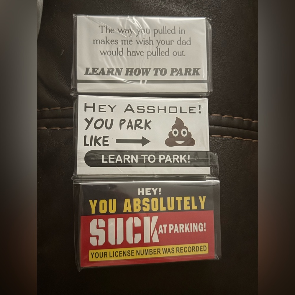 Funny Prank Parking Warning Cards (75 total)